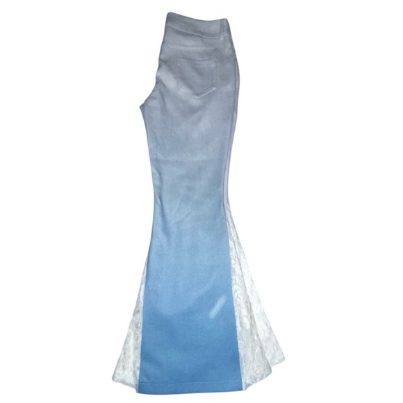 no brand Denim - Regular waist, flared leg and Elegant Light Blue and Grey Flare Jeans Sz S